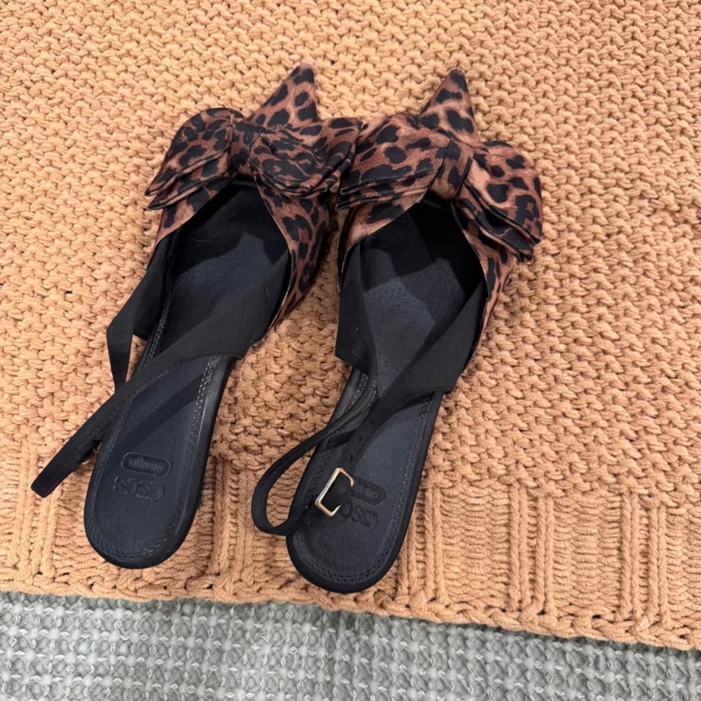 ASOS Leopard Print Heels with Bow Detail